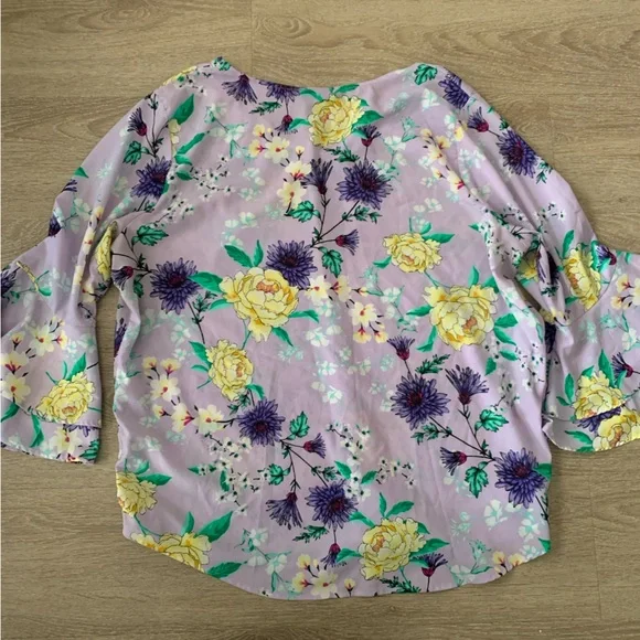 Liz Claiborne Light Purple Floral Blouse Size XXL - Picture 3 of 4